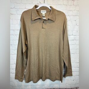 Alfani brown long sleeve cotton polo‎ shirt, sz L, GUC